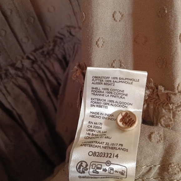 Anthropologie Pilcro Long Sleeve Mock Neck Swing Mini Dress in Green Brown M New - Picture 9 of 11